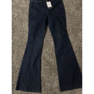 0116 Sofia Vergara Carmen Pintuck Trousers Jeans Womens Size 8 Dark Wash NWT